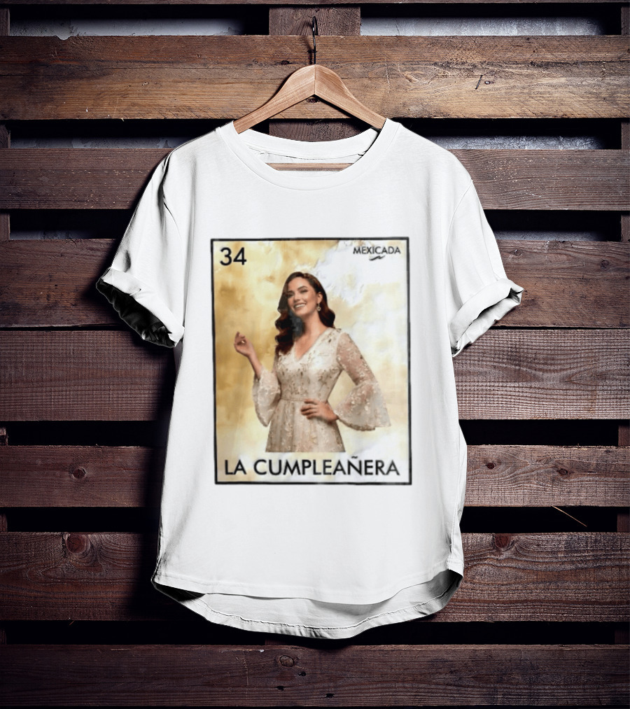 Mexicada 34 La Cumpleañera Loteria Card Woman White Dress T-Shirt