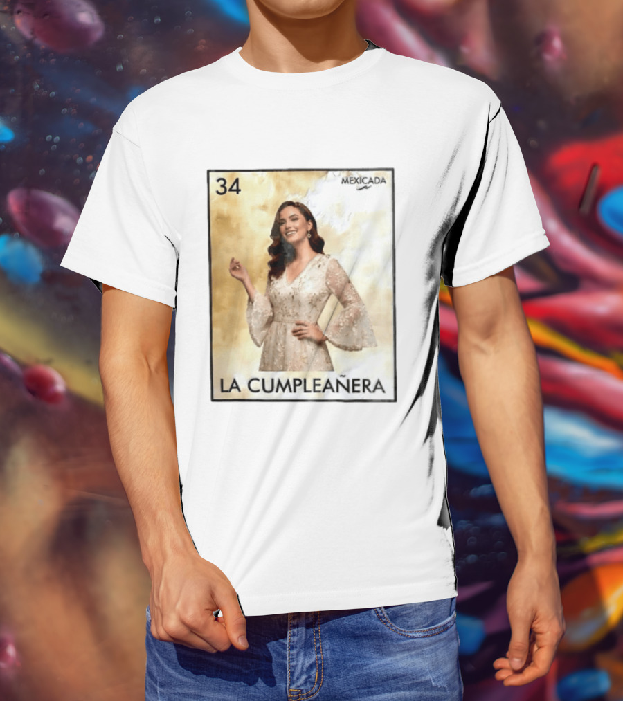 Mexicada 34 La Cumpleañera Loteria Card Woman White Dress T-Shirt