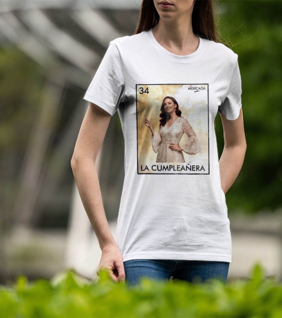 Mexicada 34 La Cumpleañera Loteria Card Woman White Dress T-Shirt