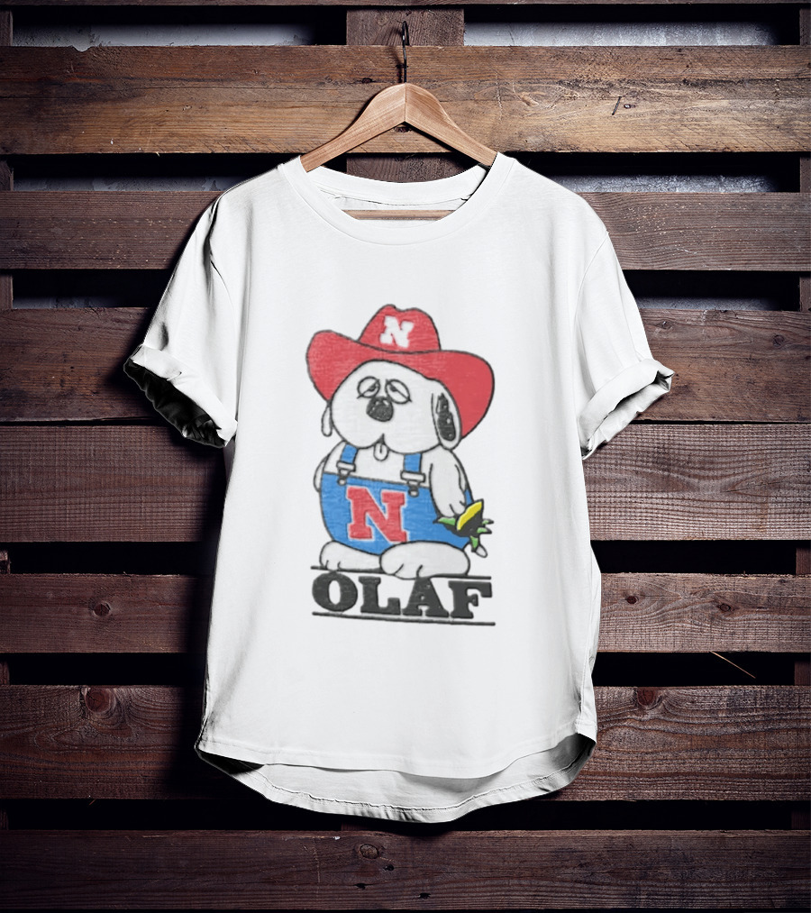 Olaf Nebraska Cornhuskers N Logo Cowboy Hat Cartoon T-Shirt