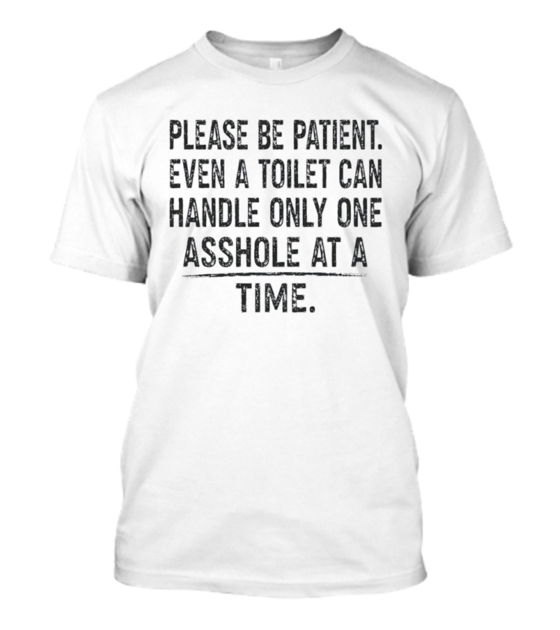 Please Be Patient Even A Toilet Can Handle Only One Asshole At A Time T-Shirt