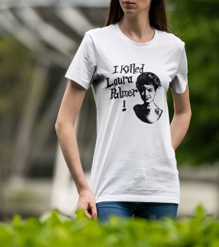 I Killed Laura Palmer Sheryl Lee High Contrast Bust Monochrome Stencil T-Shirt