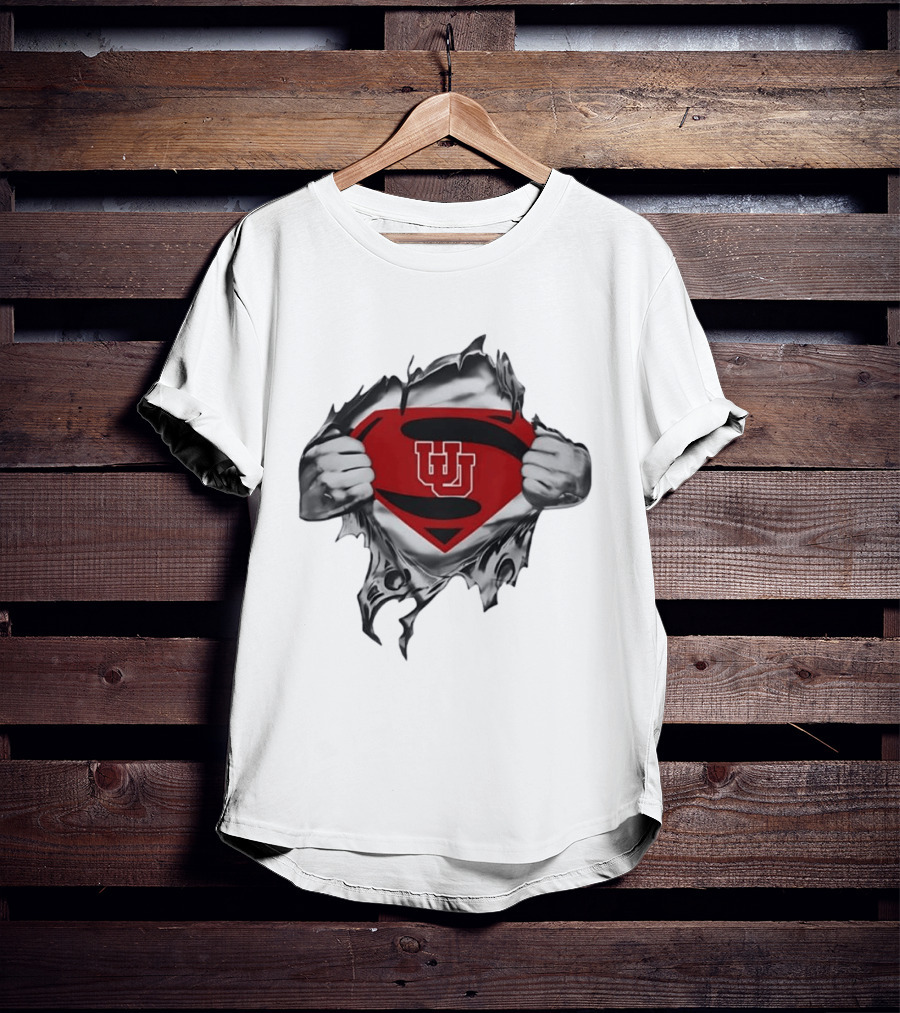 Utah Utes Superman Emblem College Football Fan Gear T-Shirt