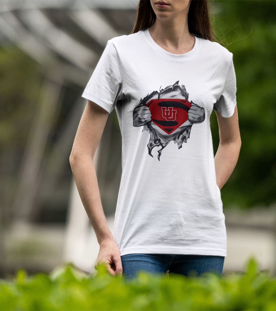 Utah Utes Superman Emblem College Football Fan Gear T-Shirt
