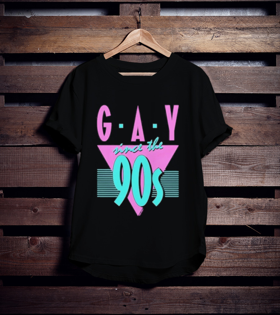 GAY Since The 90s Pink Triangle Retro Pride T-Shirt