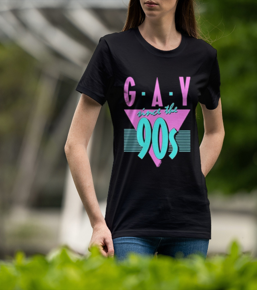 GAY Since The 90s Pink Triangle Retro Pride T-Shirt