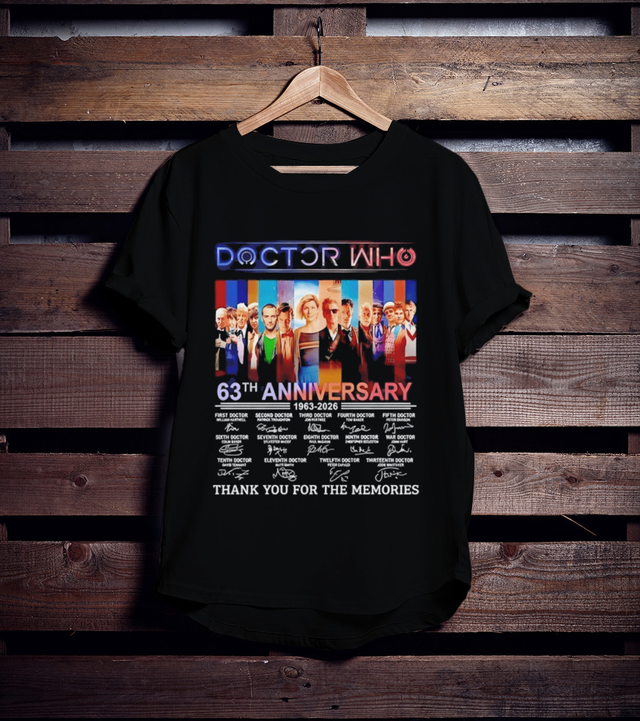 Doctor Who 63rd Anniversary 1963 2026 Thank You For The Memories T-Shirt