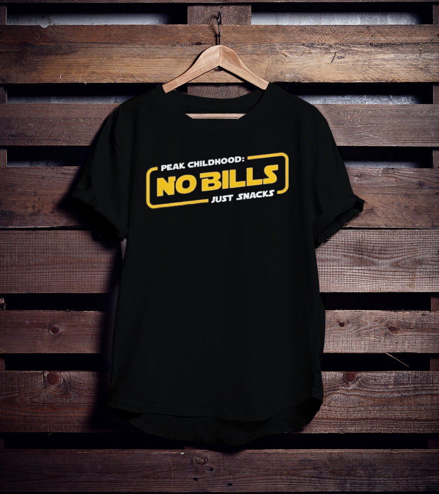 Peak Childhood No Bills Just Snacks Nostalgia T-Shirt