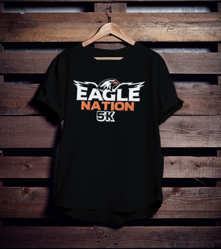 Eagle Nation 5k Screeching Feathered Bird Head Wings Spread T-Shirt