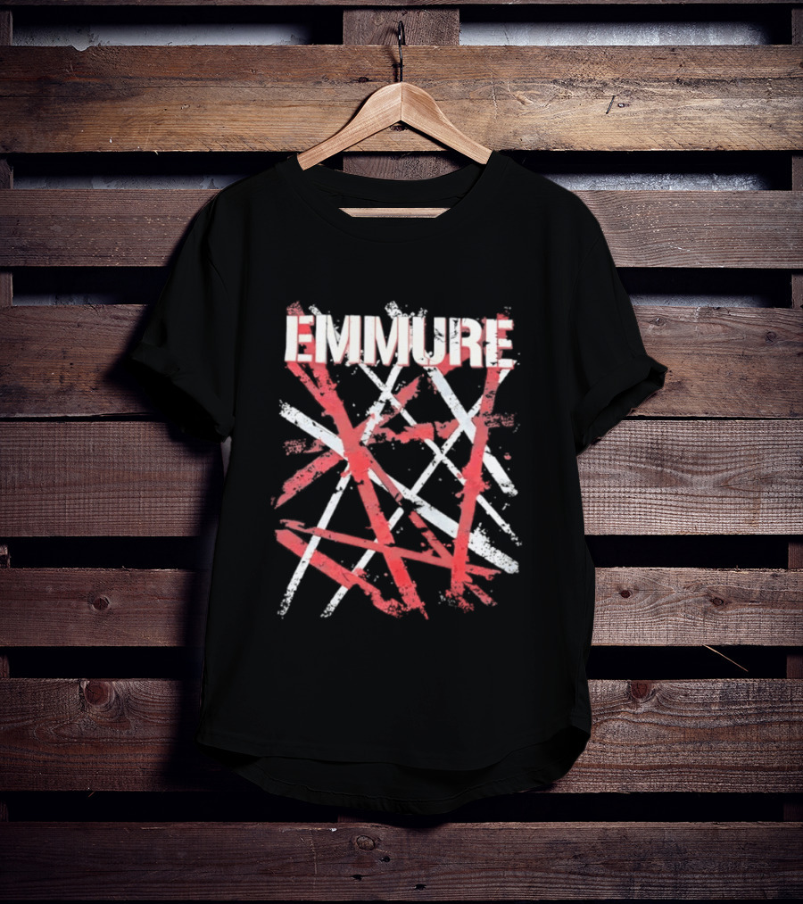 Emmure Distressed Metalcore Deathcore Red White Abstract T-Shirt