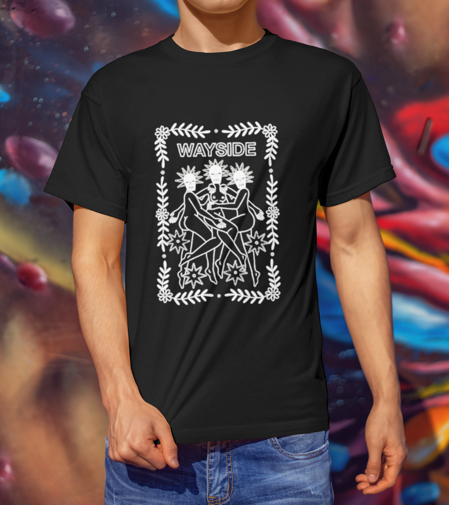 Wayside Ghosts Occult Gothic Skeleton Sunflower Dance T-Shirt