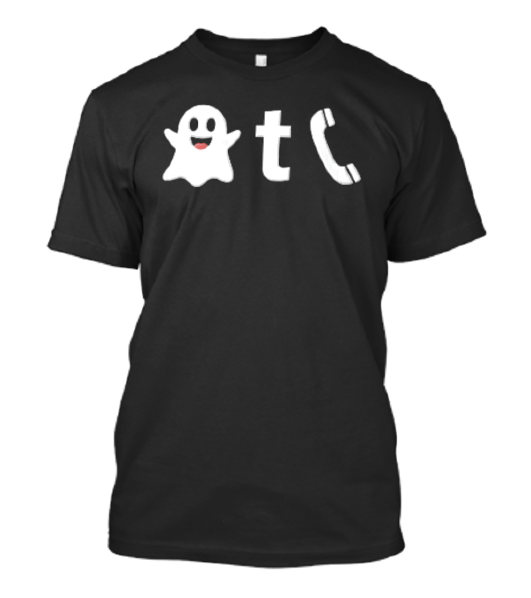 Ghost Emoji Phone Handset Icon White T-Shirt