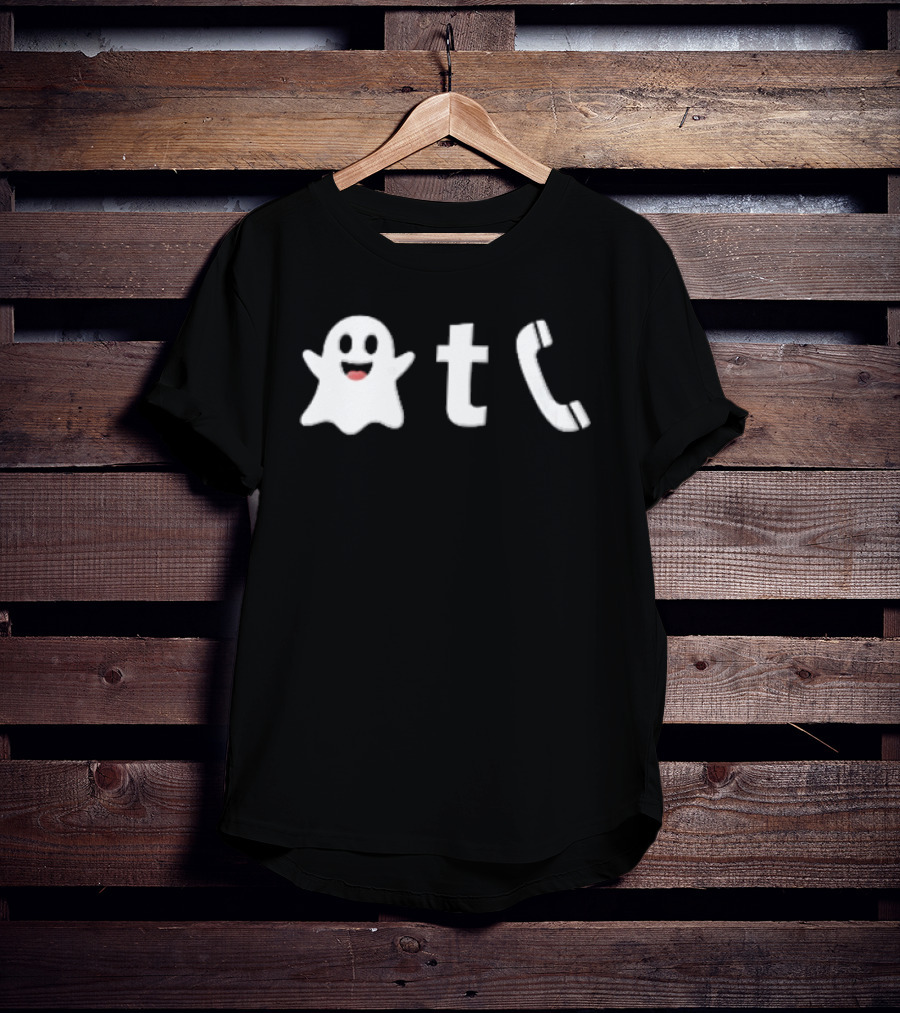 Ghost Emoji Phone Handset Icon White T-Shirt