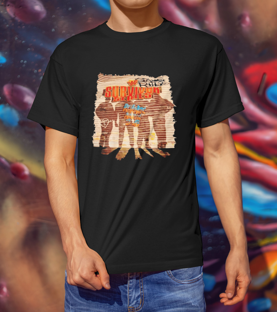 WWF Survivor Series Revenge Austin 3 16 Silhouette Vintage WWE 90s T-Shirt