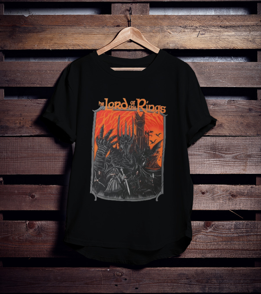The Lord Of The Rings Sauron Aragorn Legolas Gandalf Gimli Fellowship Movie T-Shirt