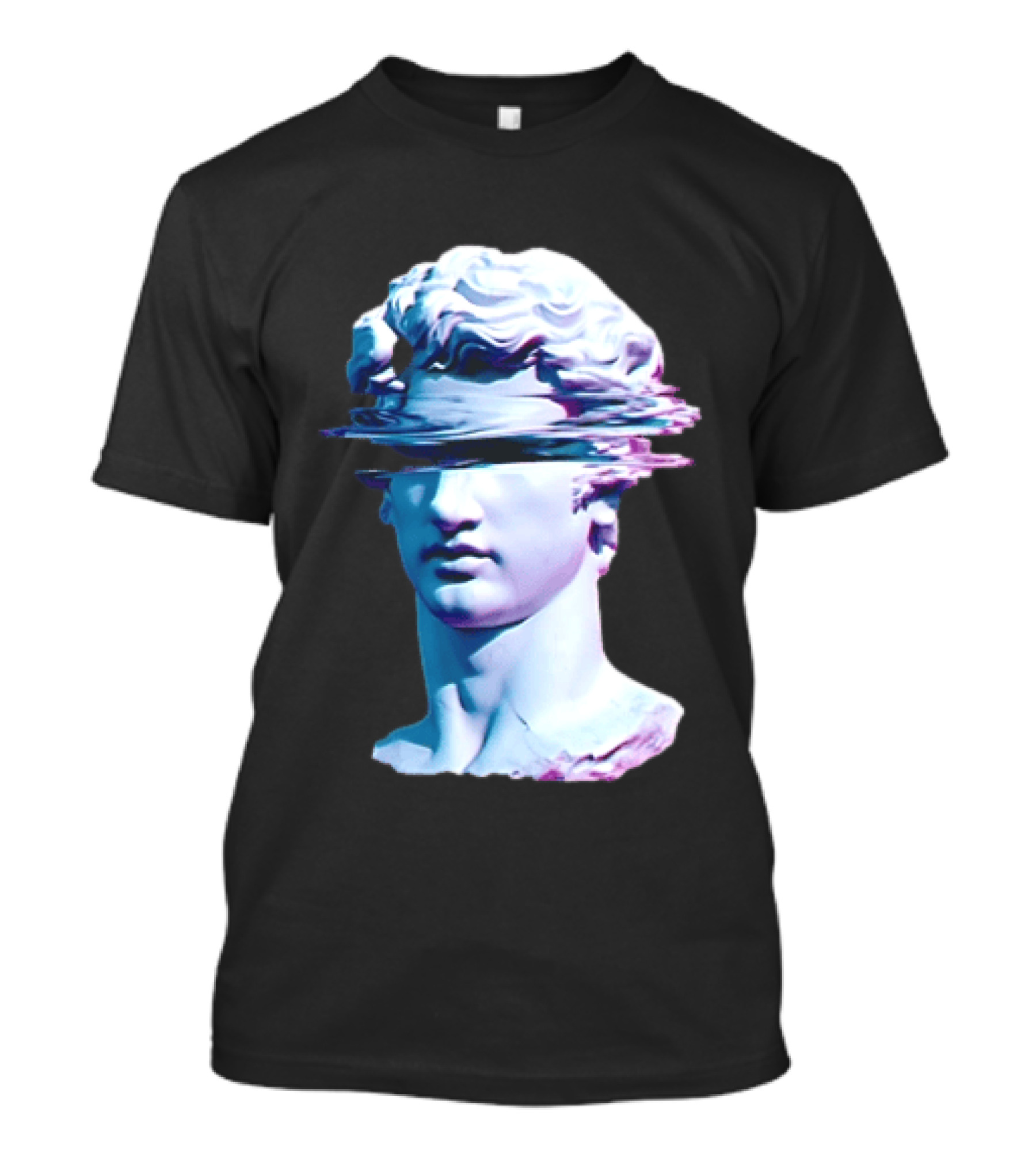 You Are Not Forgotten Classical Statue Bust Glitch Wave Distortion David Vaporwave Aesthetic T-Shirt