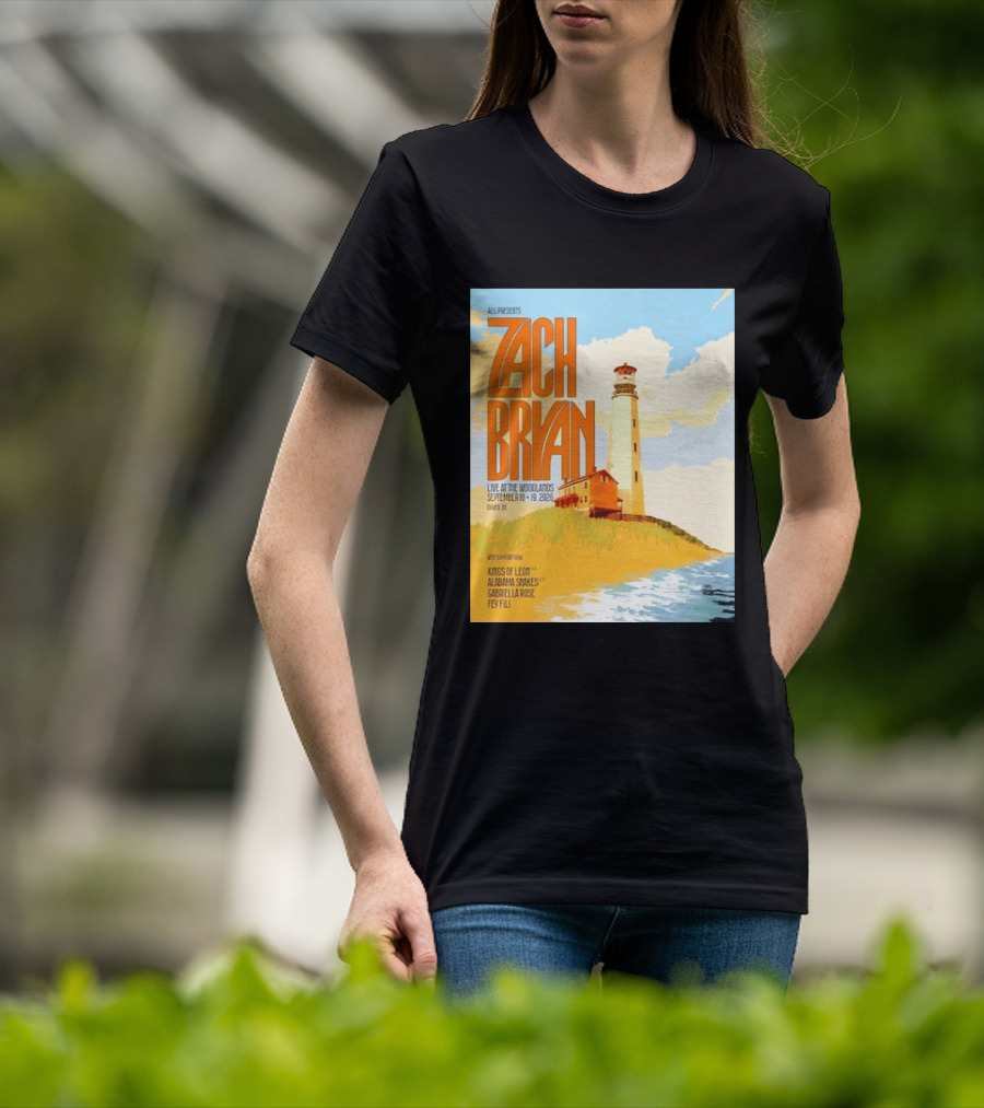 Zach Bryan Live At The Woodlands September 18 19 2026 Dover DE Kings Of Leon Alabama Shakes Gabriella Rose Feyi Fuli Concert T-Shirt
