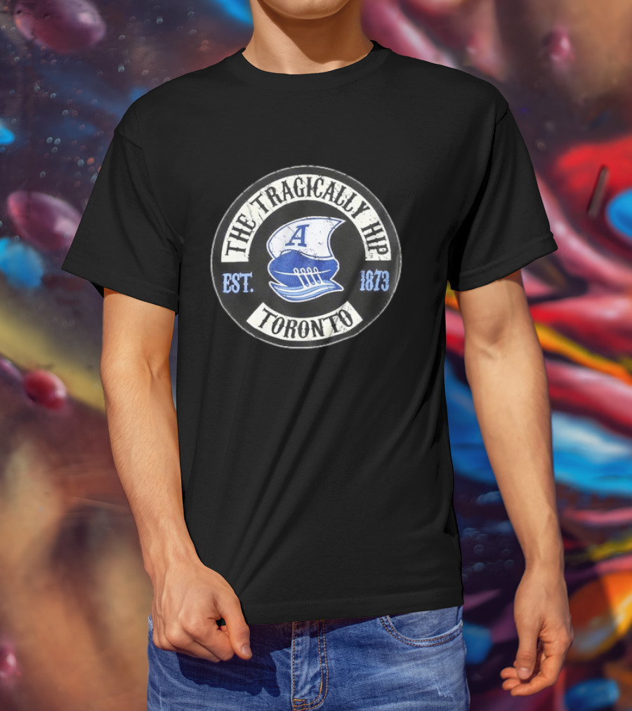 The Tragically Hip Toronto Est 1873 Distressed Football Helmet T-Shirt