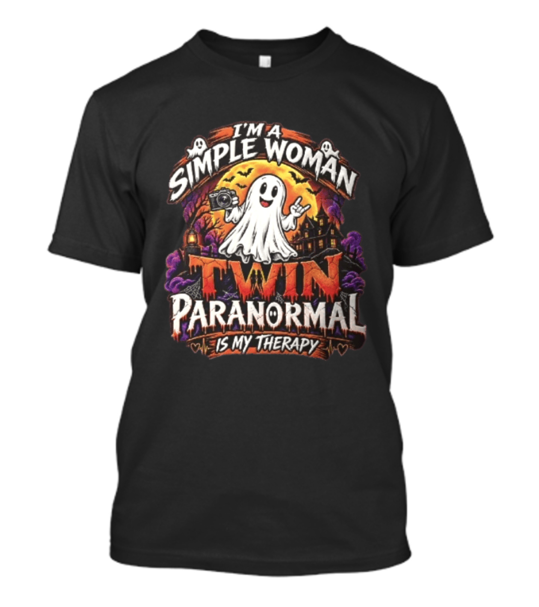 Twin Paranormal I Am A Simple Woman Is My Therapy T-Shirt