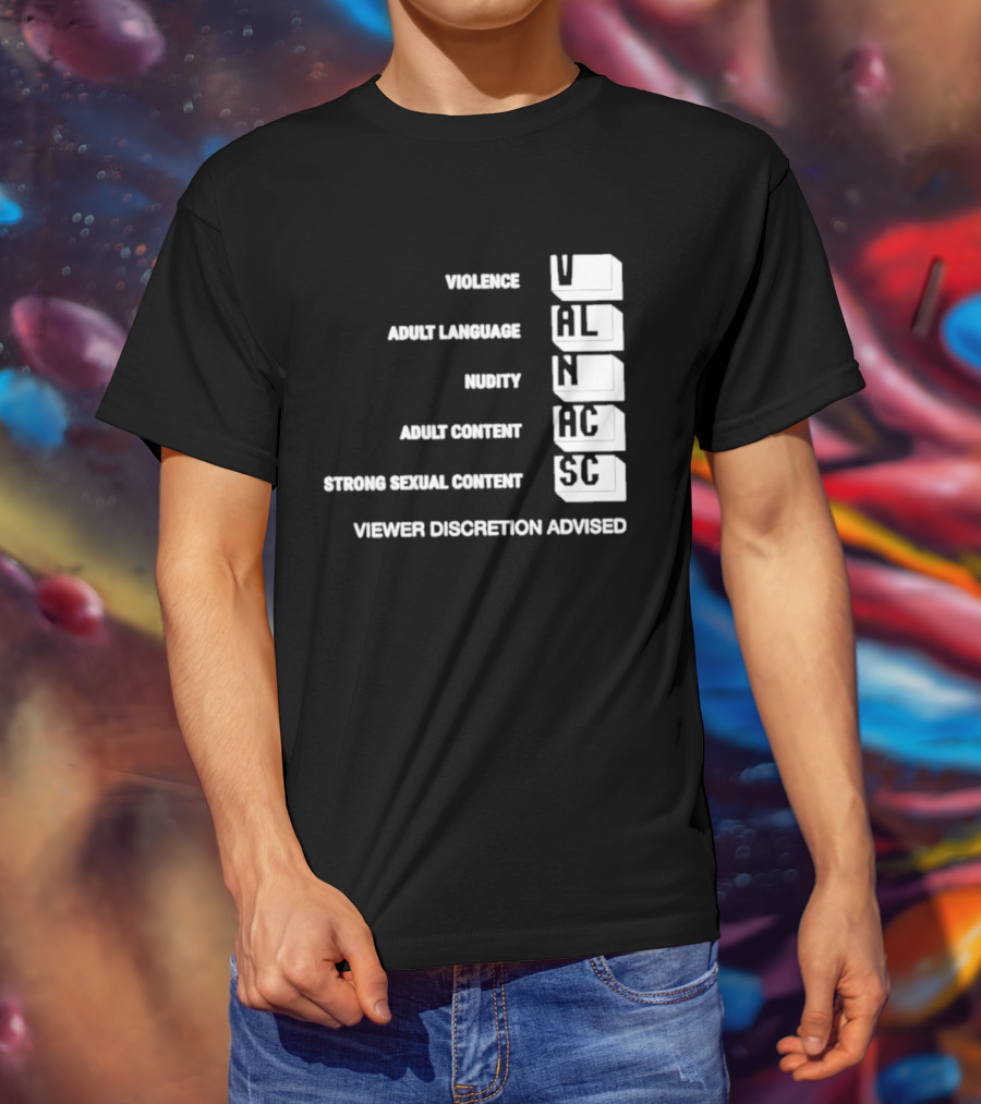 Viewer Discretion Advised Violence Adult Language Nudity Sexual Content T-Shirt