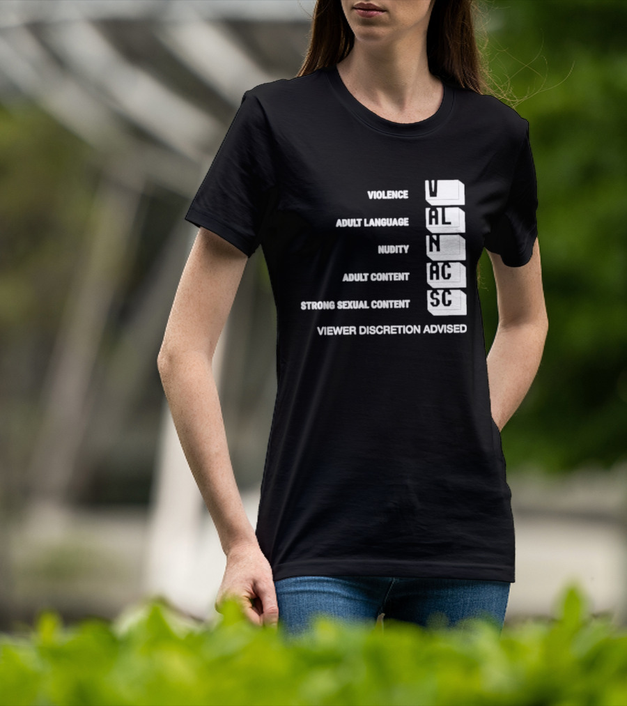Viewer Discretion Advised Violence Adult Language Nudity Sexual Content T-Shirt