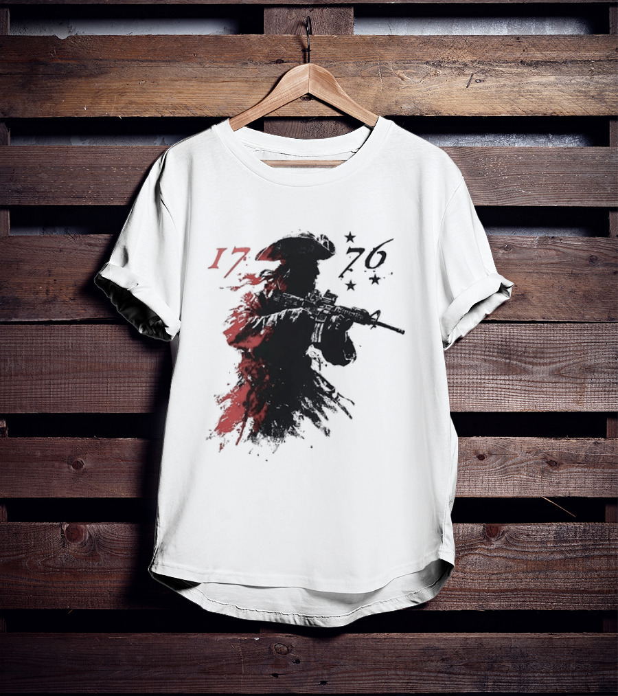 American Patriot With Rifle Patriotic1776 T-Shirt