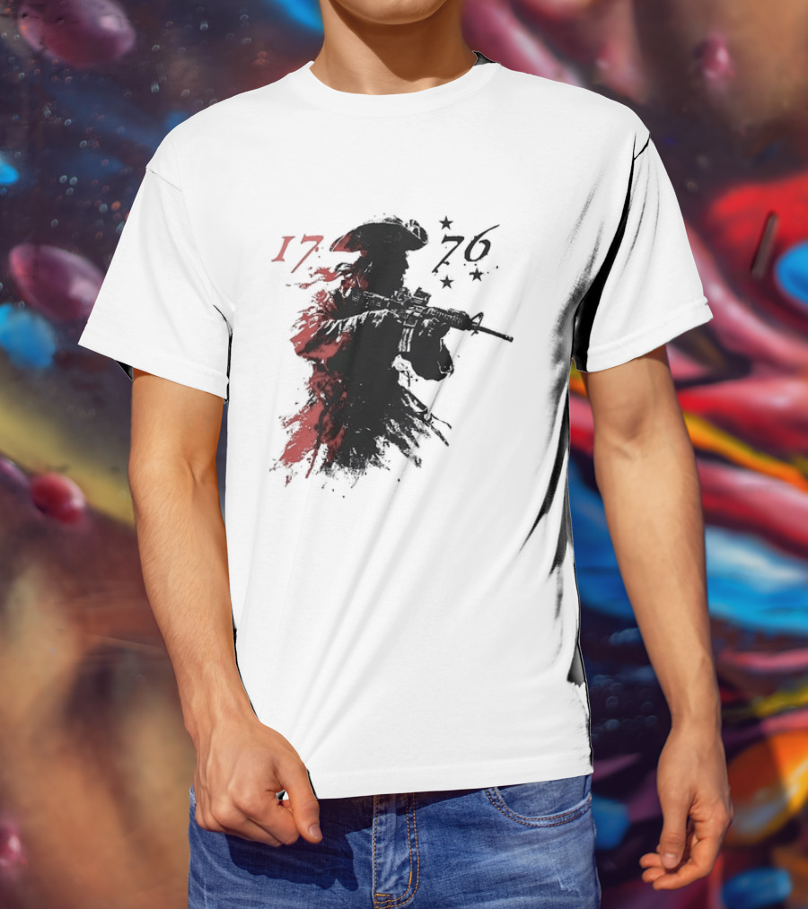 American Patriot With Rifle Patriotic1776 T-Shirt