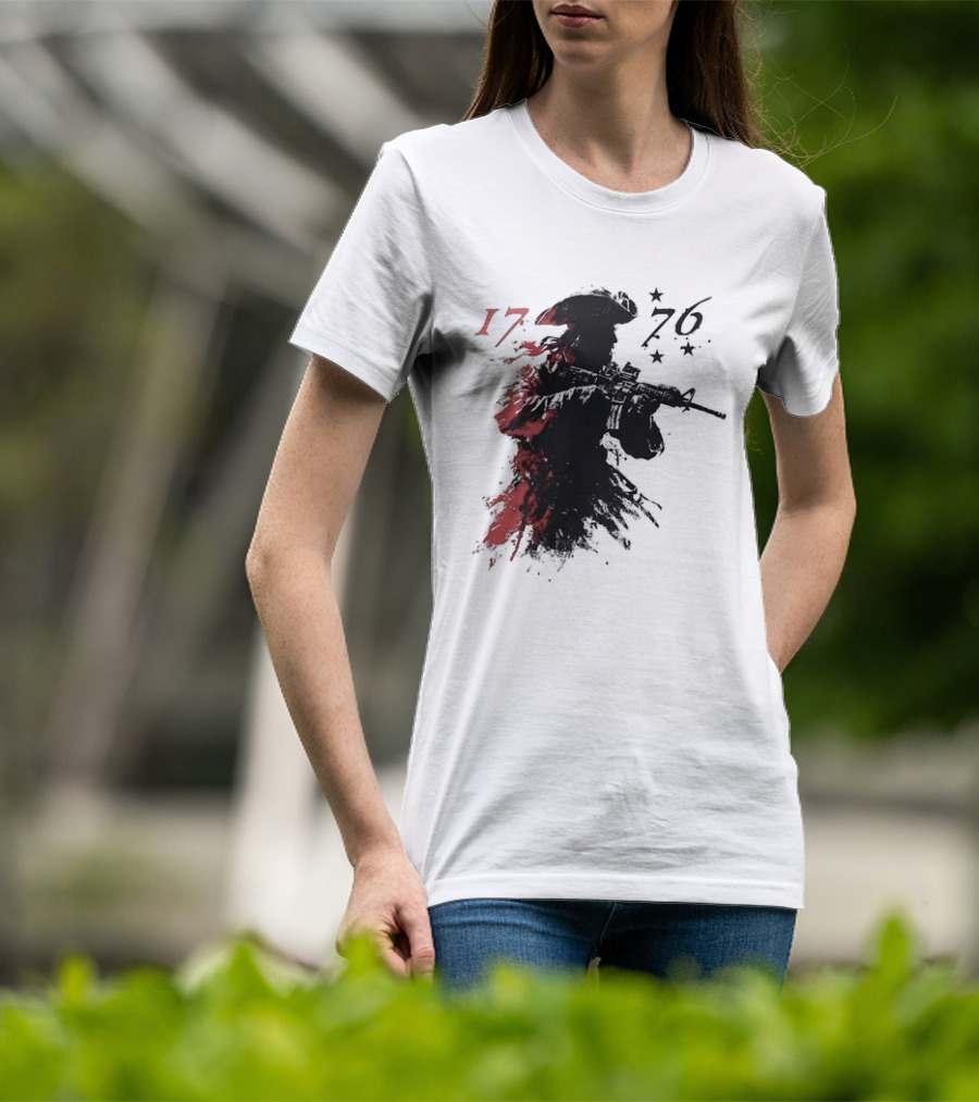 American Patriot With Rifle Patriotic1776 T-Shirt