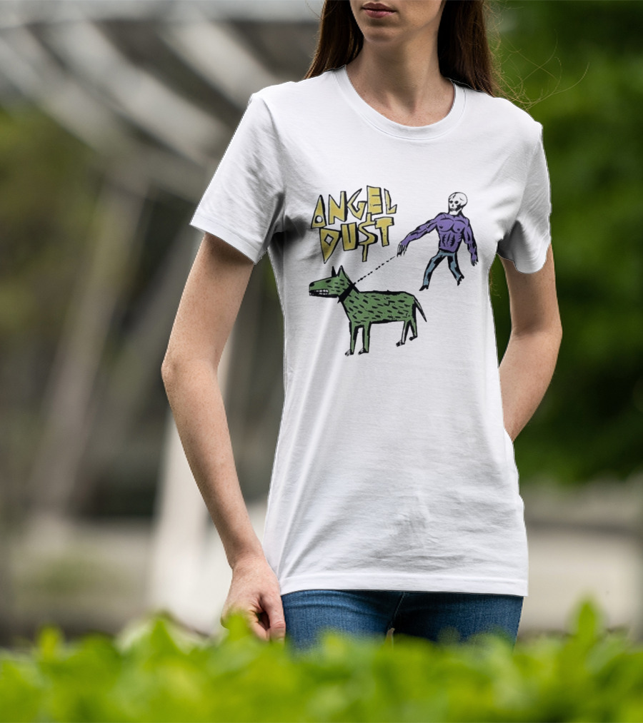 Angel Dust Skeleton Walking Dog T-Shirt