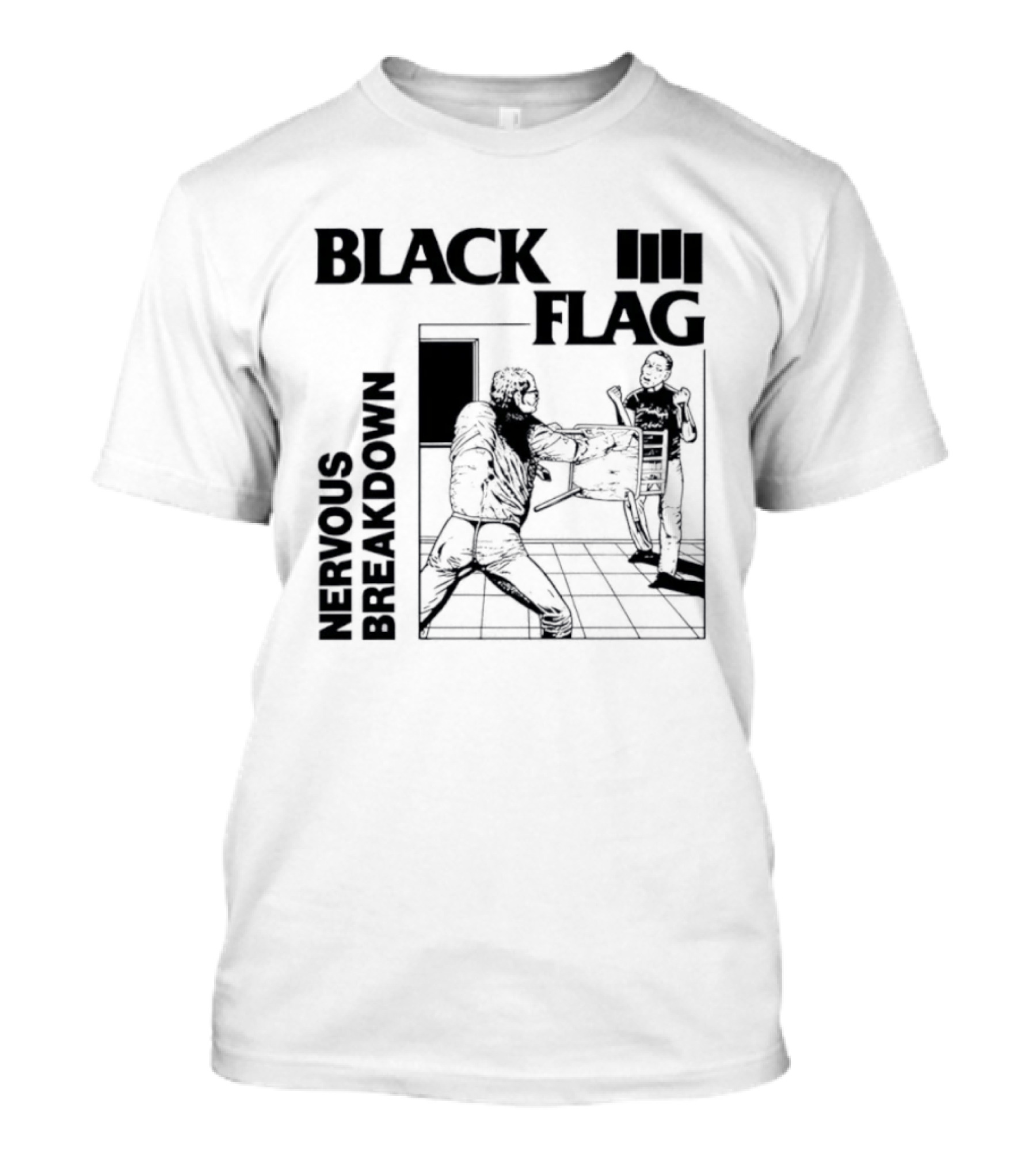 Black Flag Nervous Breakdown Punk Rock Band Iconic Album Cover T-Shirt