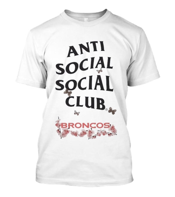 Denver Broncos Anti Social Social Club Floral Butterfly T-Shirt
