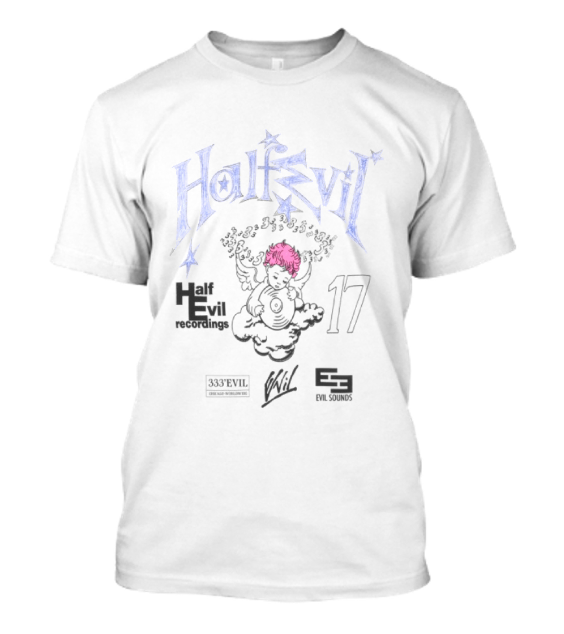 Half Evil Store H E Recordings 17 Angel 333 Club 365 Tapes 2023 T-Shirt