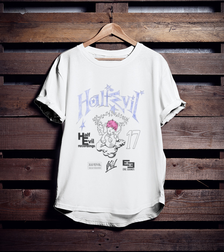 Half Evil Store H E Recordings 17 Angel 333 Club 365 Tapes 2023 T-Shirt