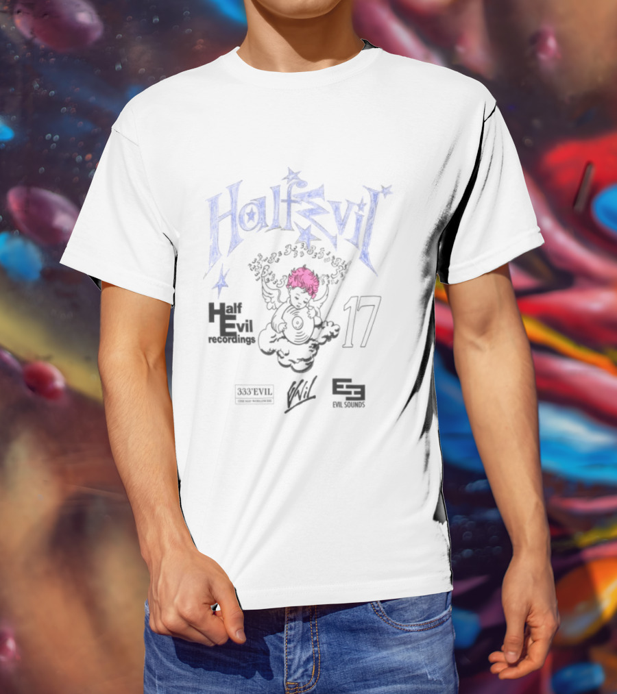 Half Evil Store H E Recordings 17 Angel 333 Club 365 Tapes 2023 T-Shirt