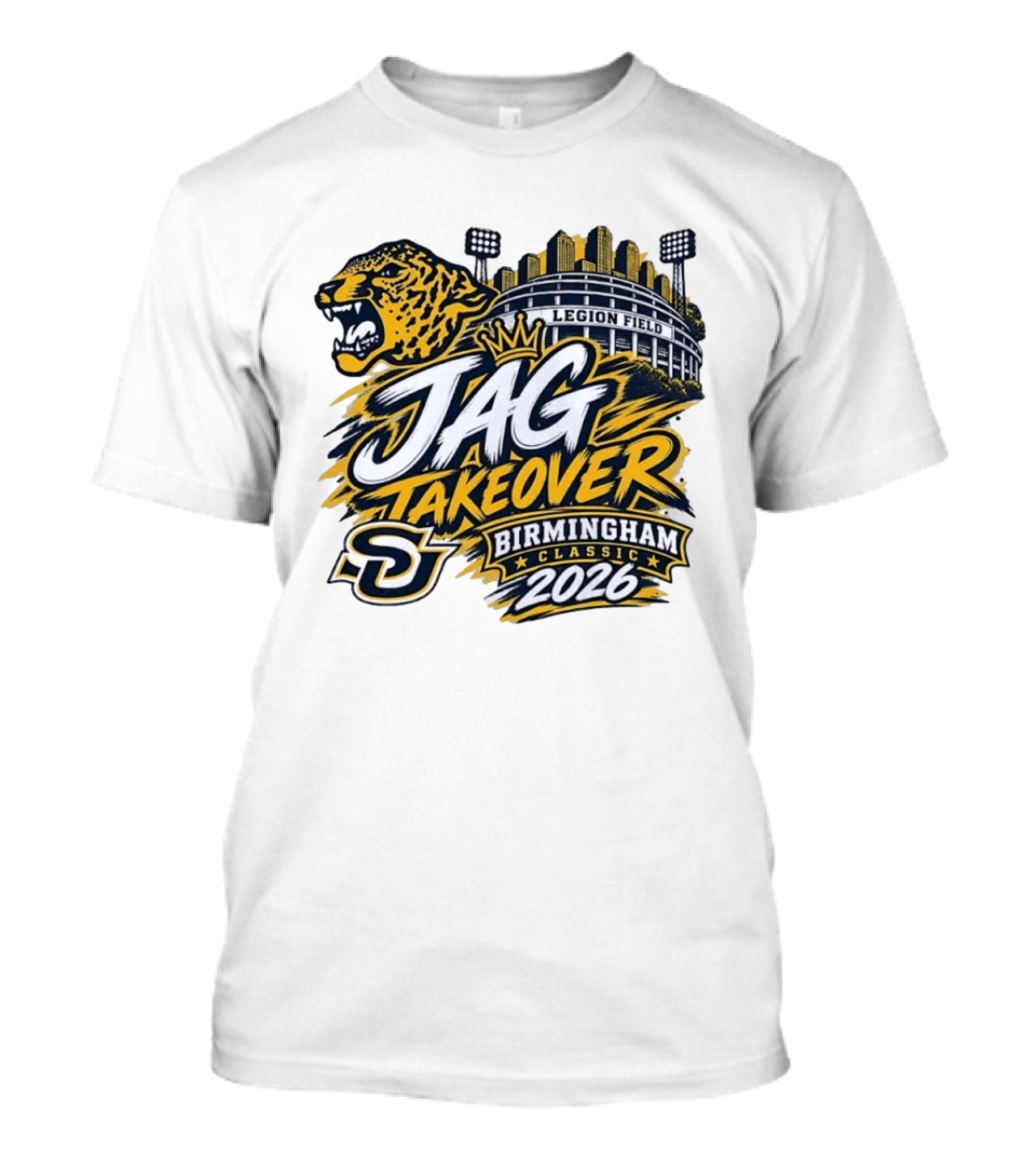 Legion Field Jag Takeover Birmingham Classic 2026 Stadium And Jaguar T-Shirt