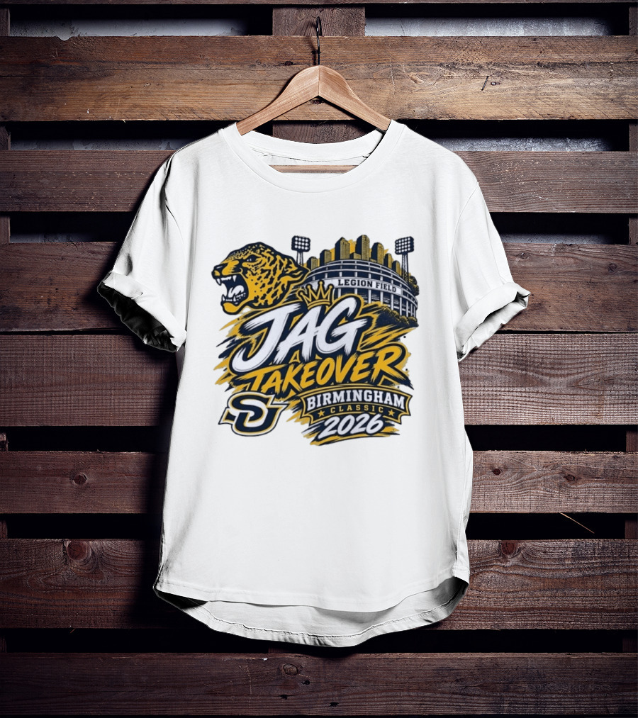 Legion Field Jag Takeover Birmingham Classic 2026 Stadium And Jaguar T-Shirt