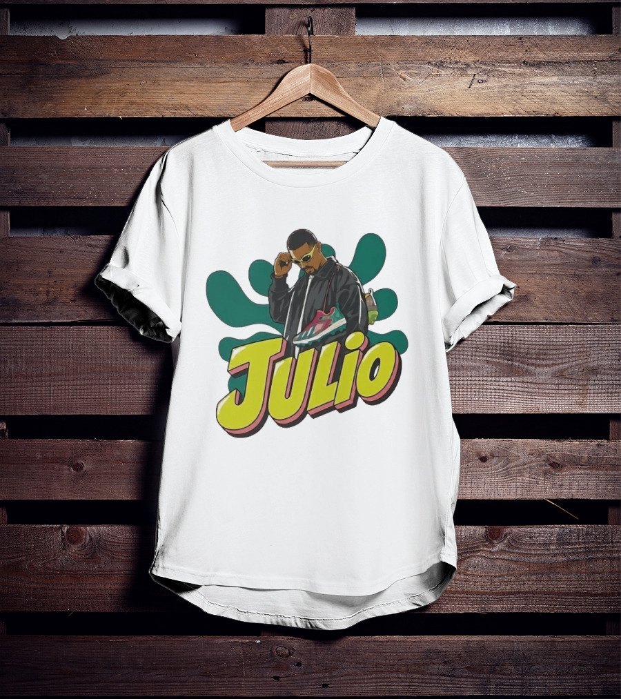 Julio Cool Streetwear Style With Trendy Sneakers T-Shirt