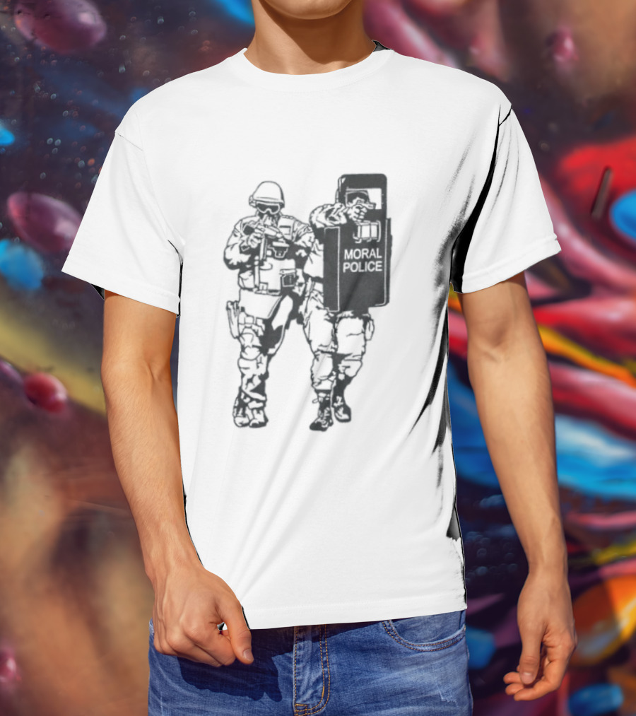 Moral Police Tactical Squad Satire Riot Gear Pose T-Shirt