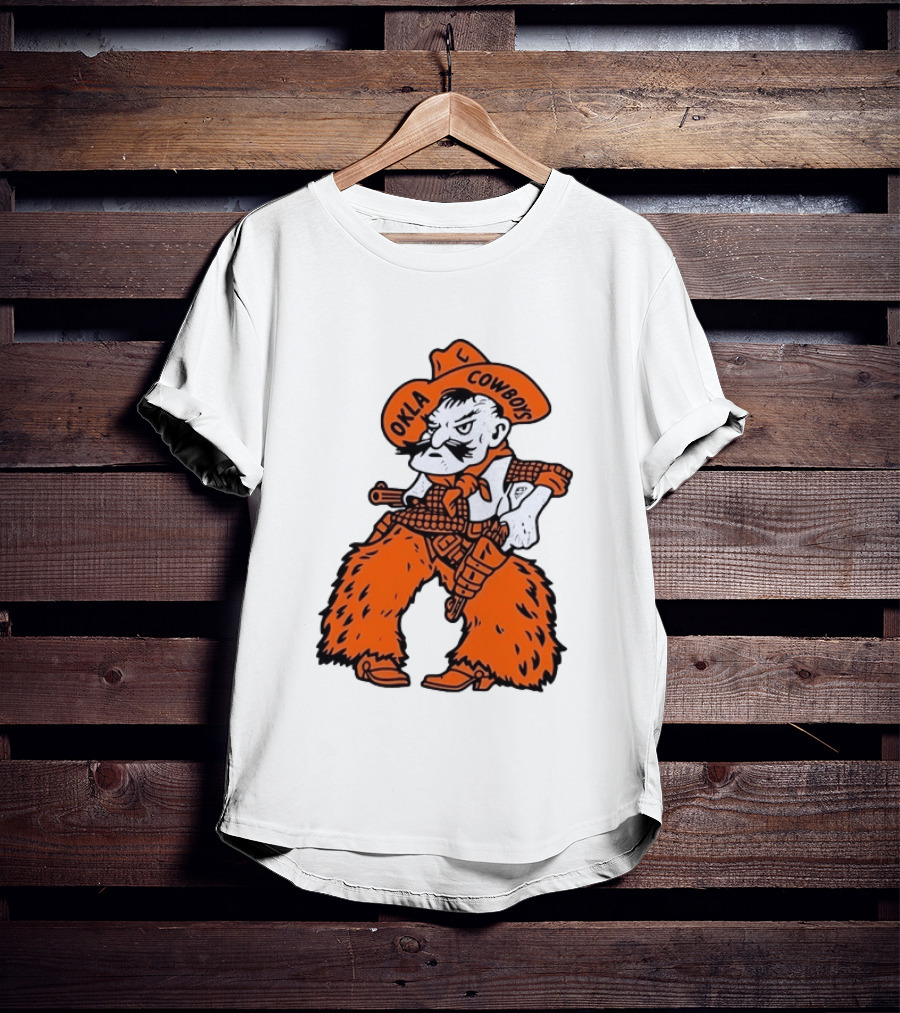 Oklahoma Cowboys Pistol Pete Orange Cowboy T-Shirt