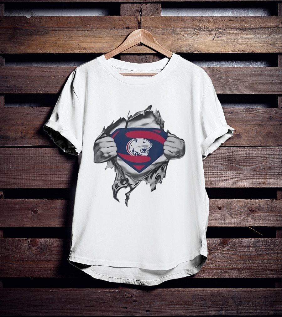 Panthers Superman Chest Emblem Ripped Superhero T-Shirt