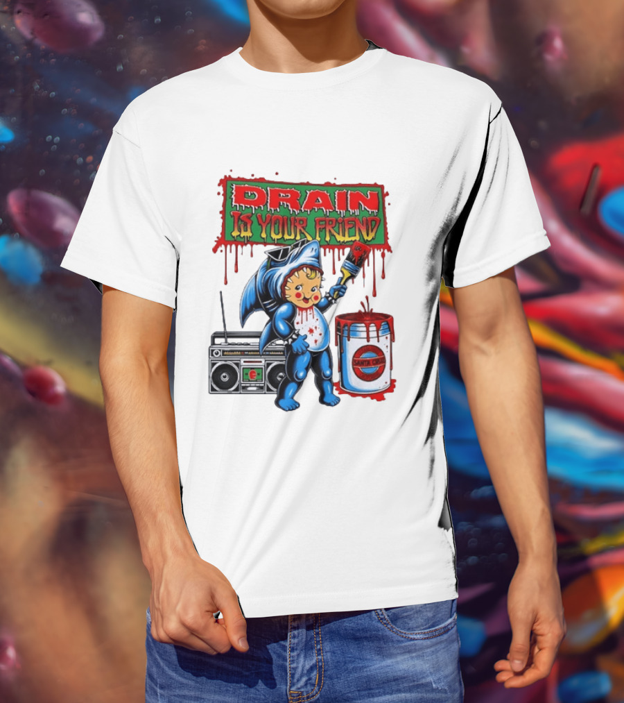 Santa Cruz Drain Is Your Friend Shark Baby Boombox T-Shirt
