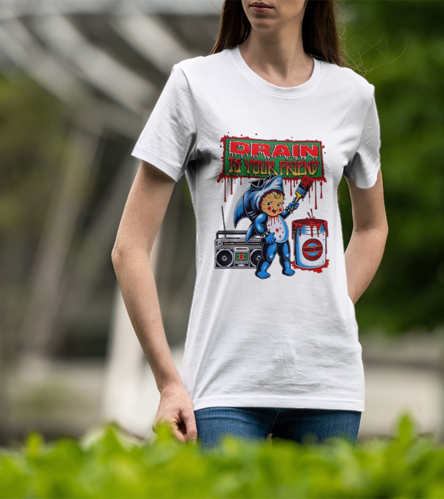 Santa Cruz Drain Is Your Friend Shark Baby Boombox T-Shirt
