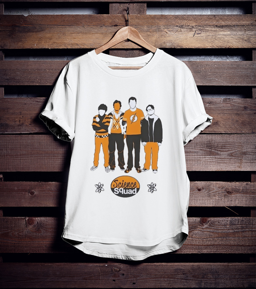 Science Squad The Big Bang Theory Cast Sheldon Cooper Lightning Bolt T-Shirt