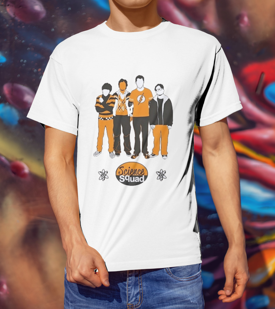 Science Squad The Big Bang Theory Cast Sheldon Cooper Lightning Bolt T-Shirt