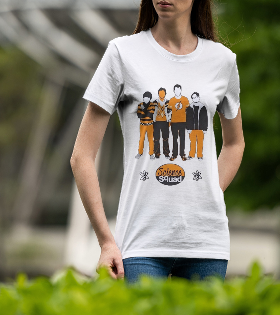 Science Squad The Big Bang Theory Cast Sheldon Cooper Lightning Bolt T-Shirt