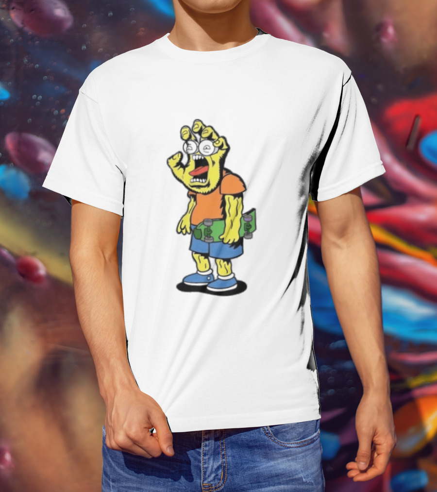 Screaming Hans The Simpsons Bootleg Character With Skateboard T-Shirt