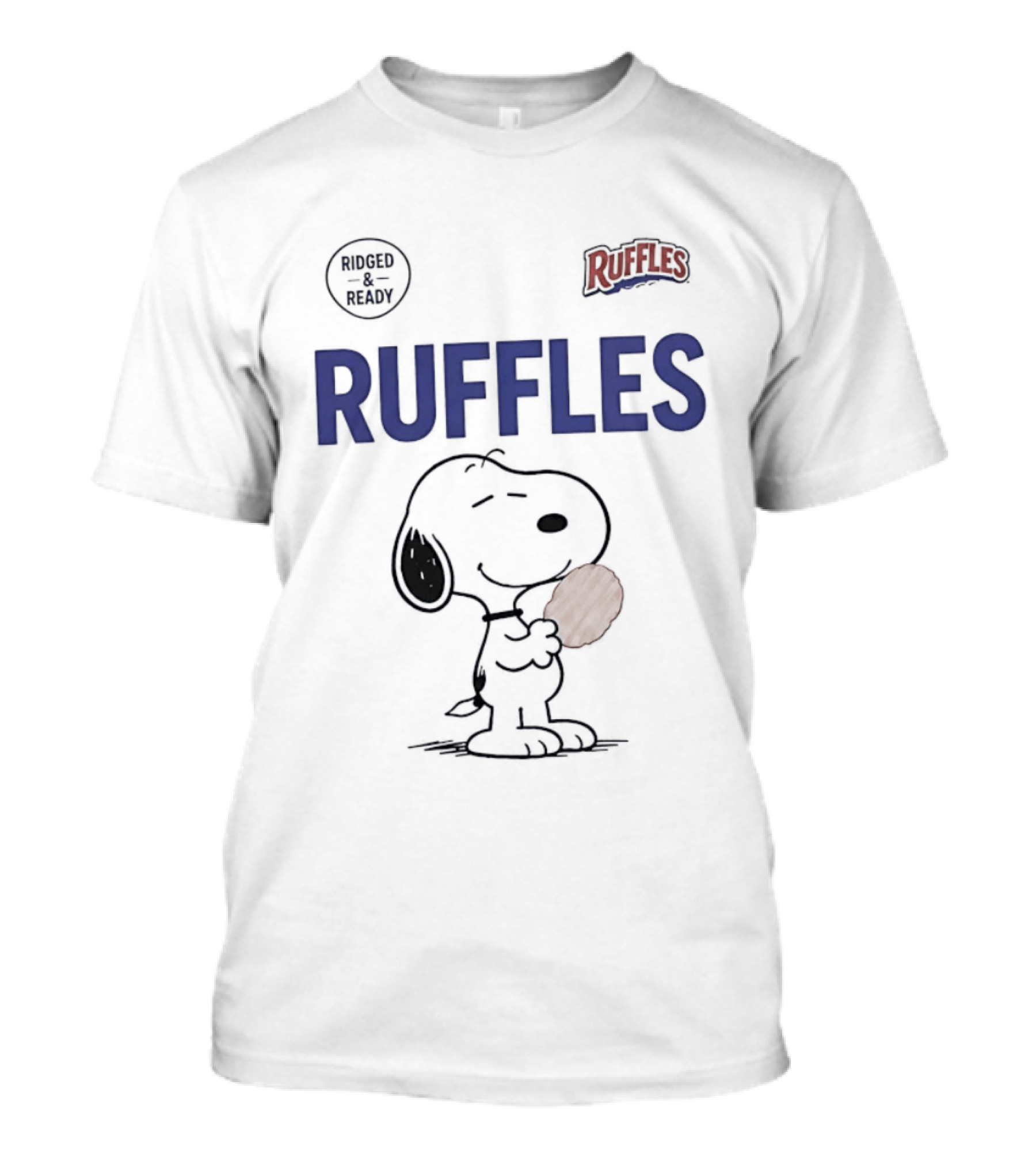 Ruffles Ridged And Ready Peanuts Snoopy Eating Chips T-Shirt