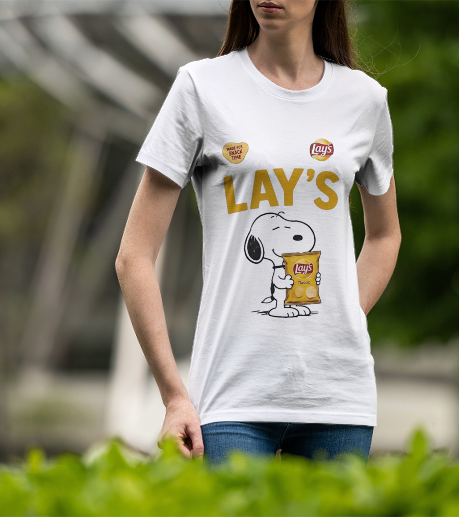 Snoopy Lay's Classic Made For Snack Time Peanuts T-Shirt