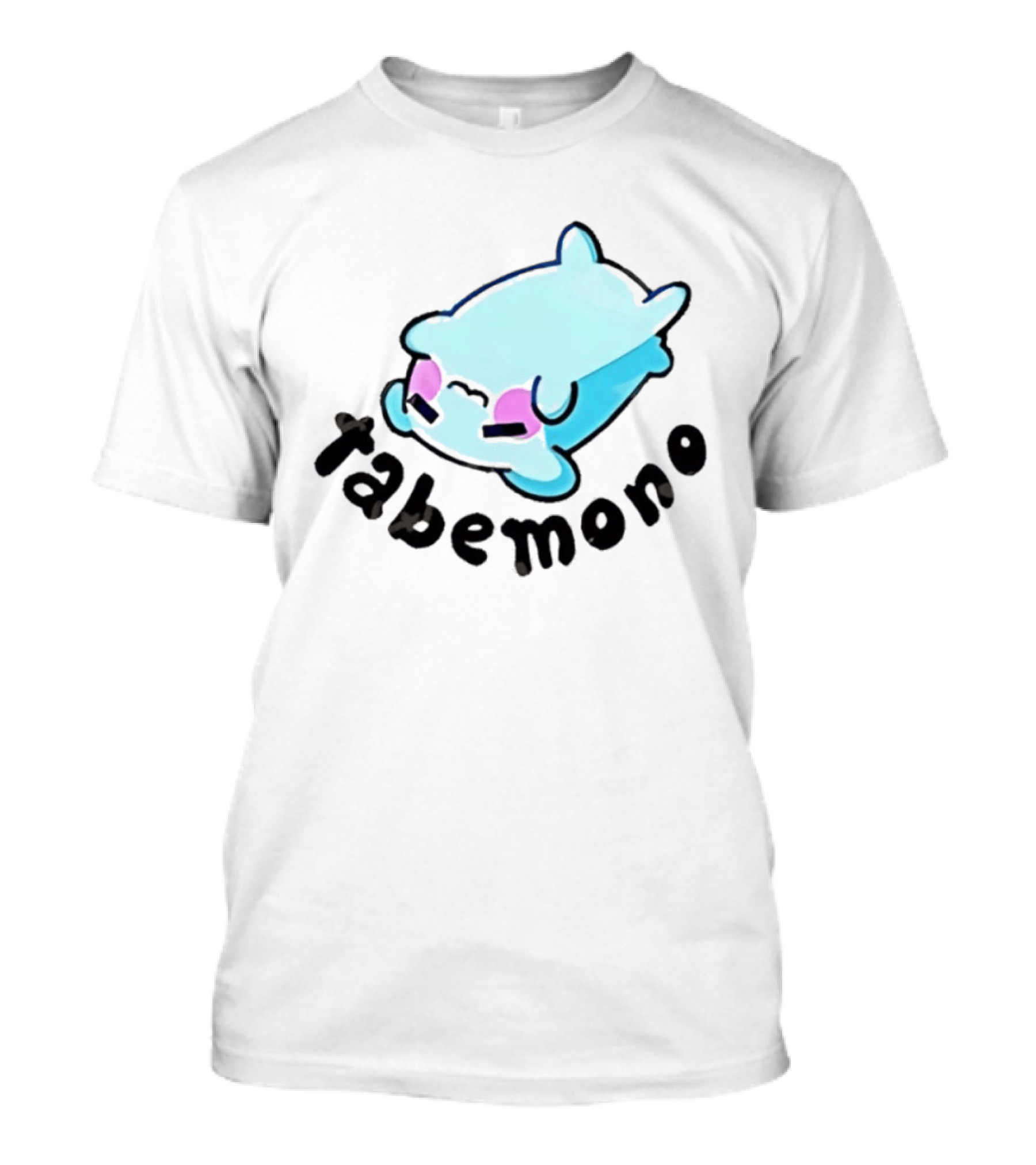 Tabemono Kawaii Anime Cute Blue Character With Blushing Cheeks T-Shirt