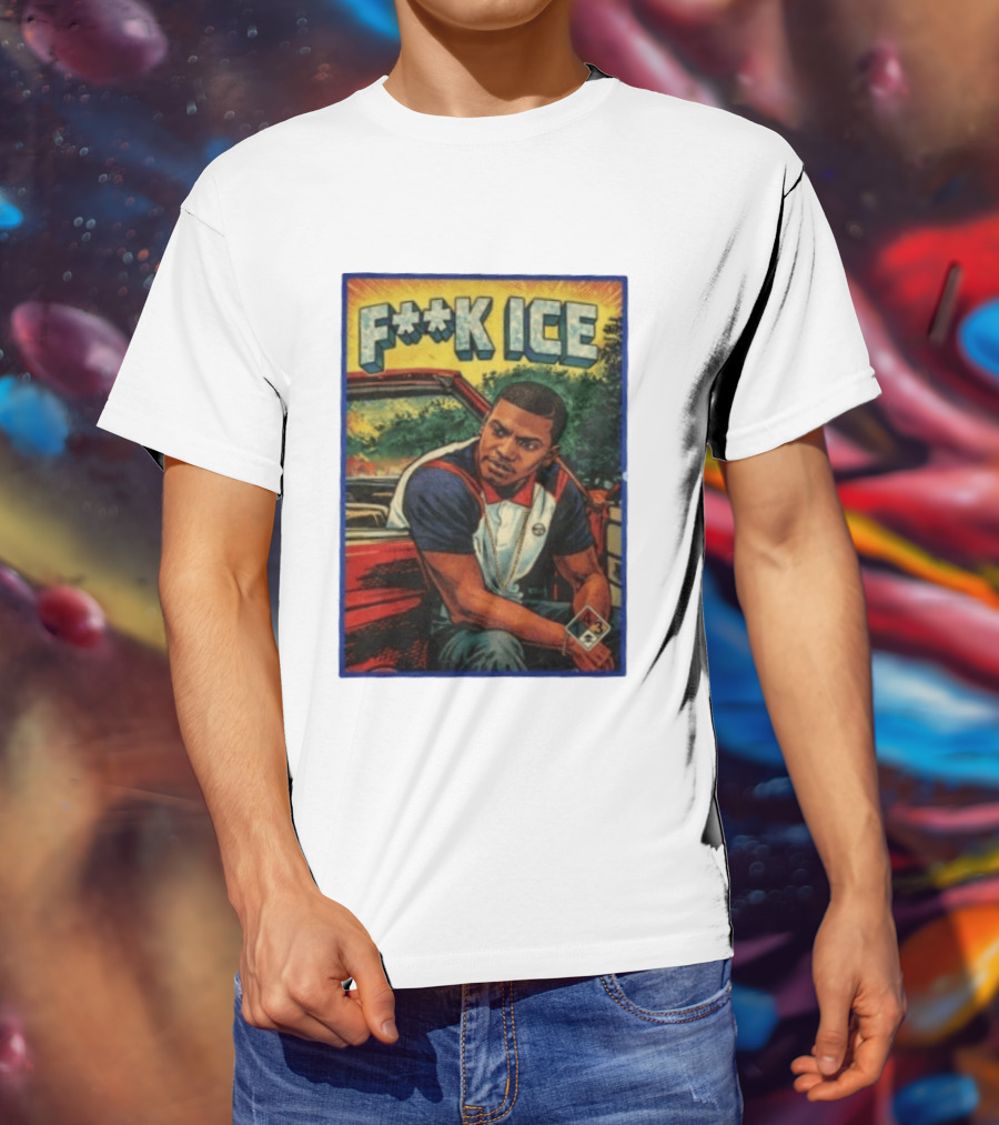 F**K ICE Tyler The Creator Style Graphic With Car And Cards T-Shirt